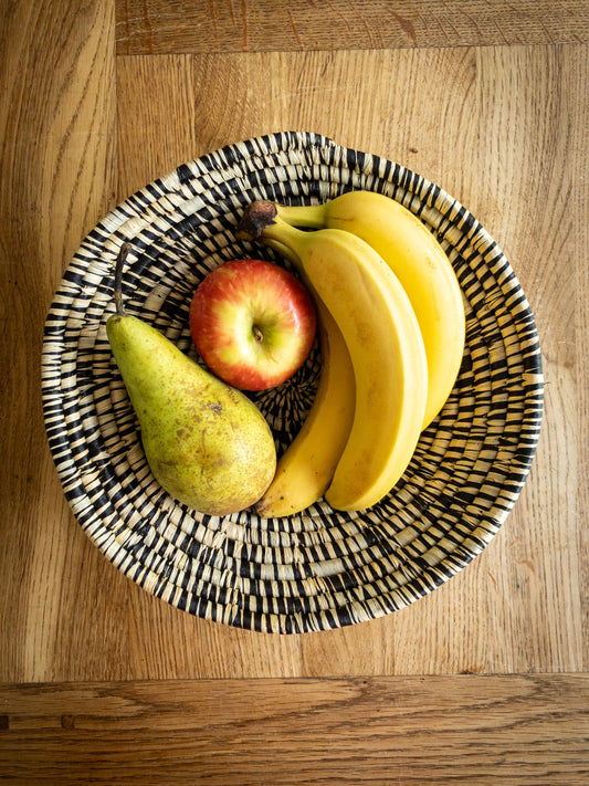 african fruit bowl black and white